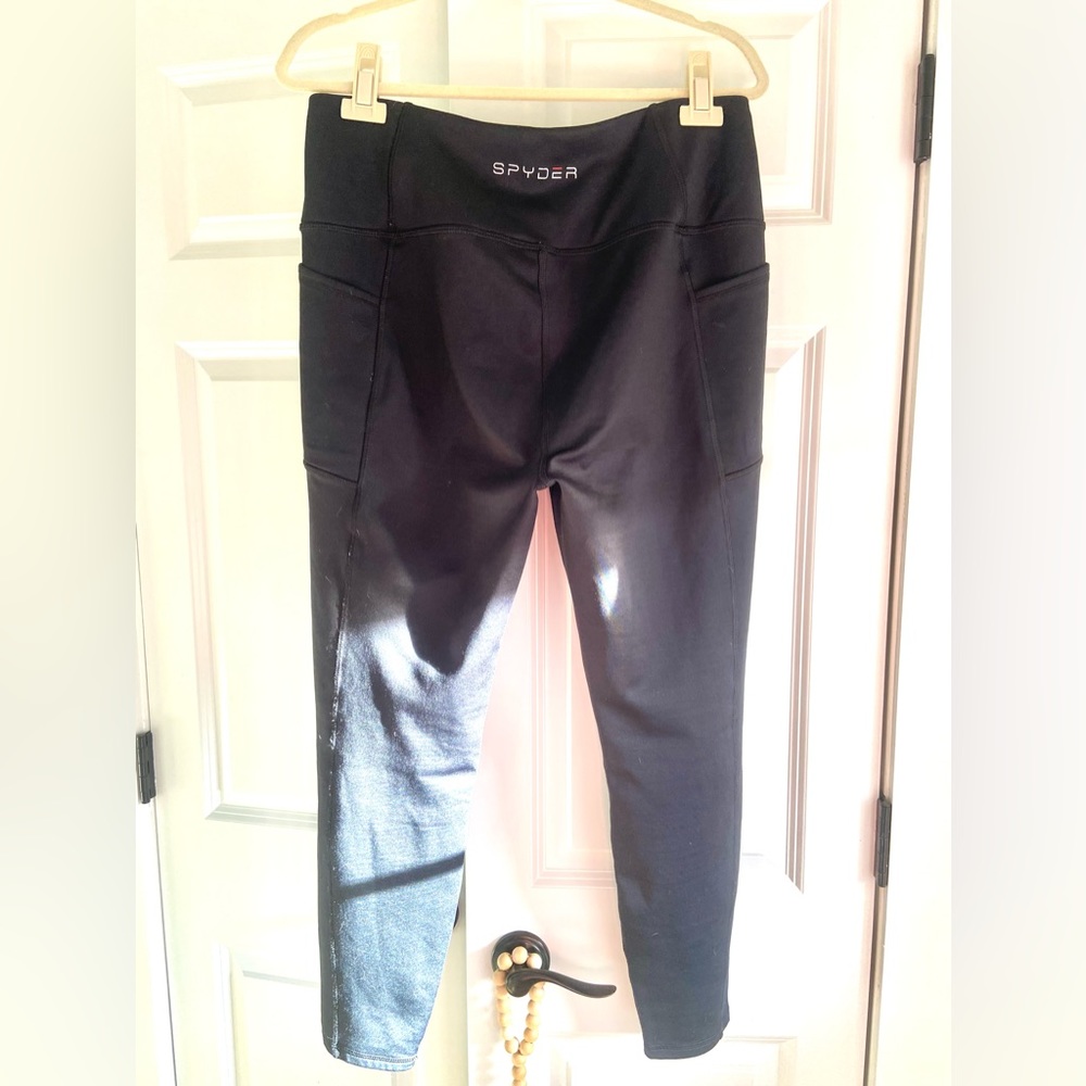 Spyder Fleece lined leggings with size pockets sz XL